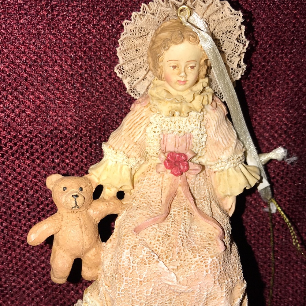 💥SALE 2/$30💥 Vintage Ornament Victorian Baby with Bear